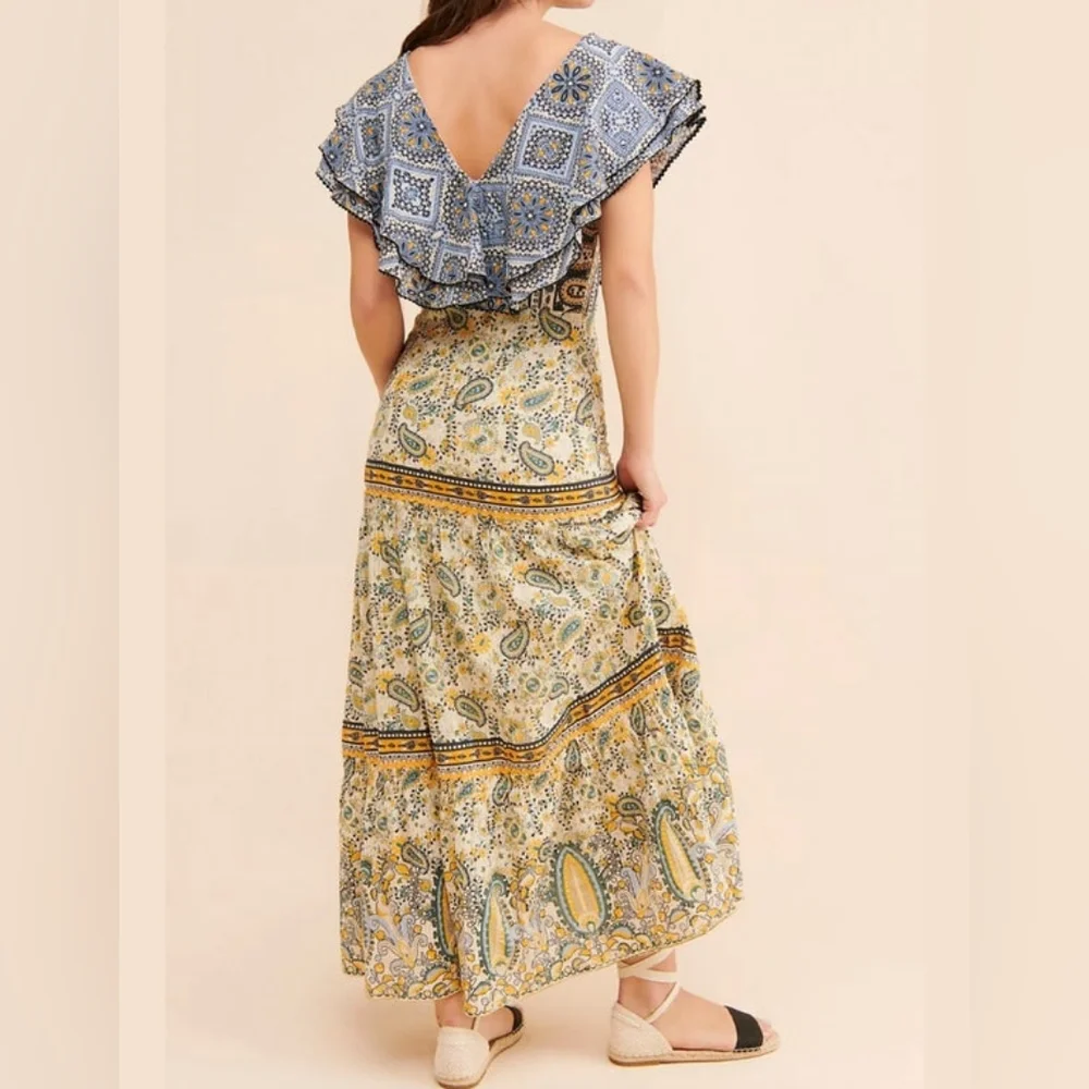 NWT FREE PEOPLE | $172 Prairie Ruffle Maxi Dress - Picture 3 of 5